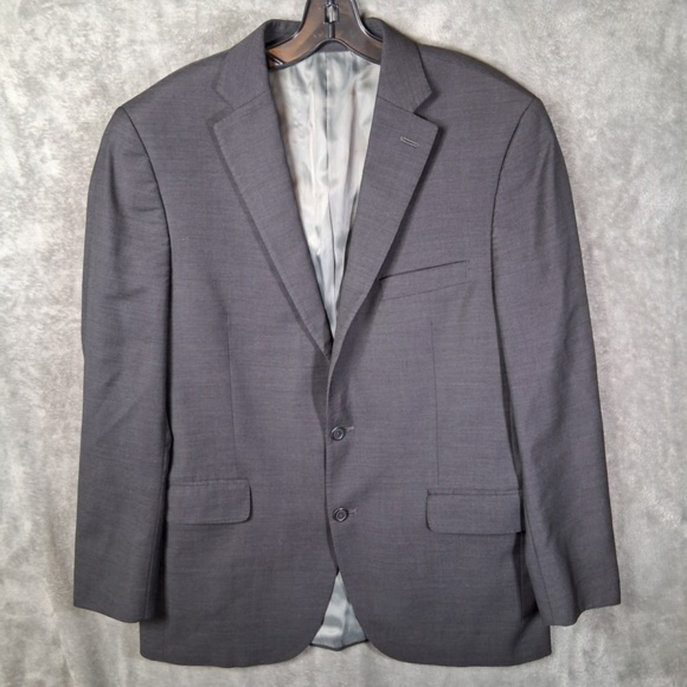 Peter Millar Blazer 42R Charcoal Gray 2 Button Front Suit Jaket Sport Coat